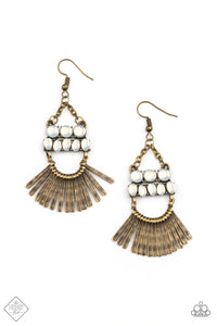 Paparazzi Earring - A FLARE For Fierceness - Brass