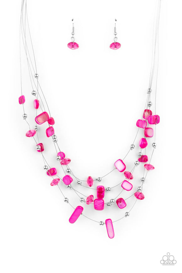 Paparazzi Necklace - Prismatic Pebbles - Pink