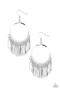 Paparazzi Earring - Radiant Chimes - Silver