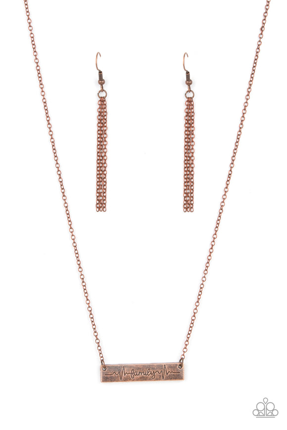 Paparazzi Necklace - Living The Mom Life - Copper