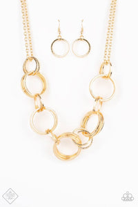 Paparazzi Necklace - Jump Into The Ring - Gold
