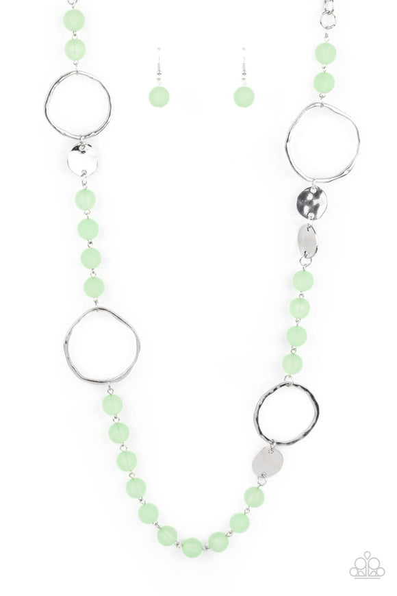 Paparazzi Necklace - Sea Glass Wanderer - Green