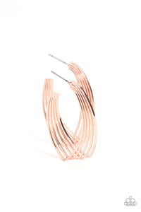 Paparazzi Earring - Industrial Illusion - Rose Gold Hoop