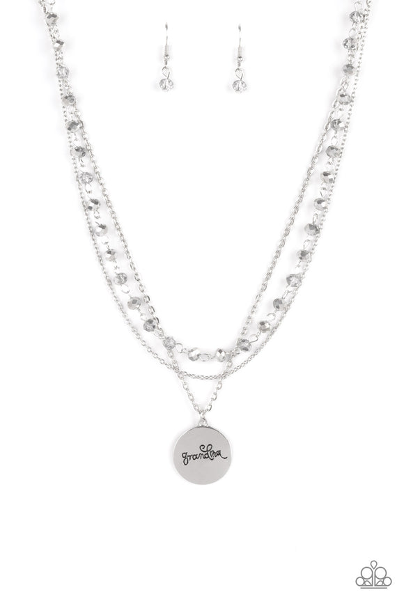 Paparazzi Necklace - Promoted to Grandma - Silver