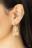 Paparazzi Earring - Badlands and Bellbottoms - Gold Hoop
