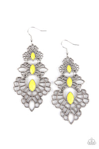 Paparazzi Earring - Flamboyant Frills - Yellow