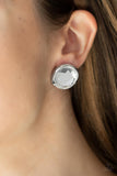 Paparazzi Earring - Double-Take Twinkle - White