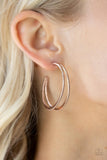 Paparazzi Earring - Rustic Curves - Rose Gold Hoop