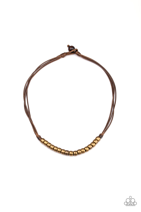 Paparazzi Urban Necklace - On The TREASURE Hunt - Brown