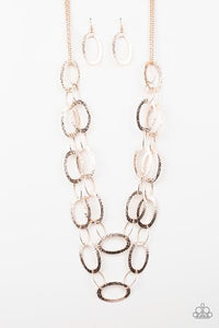 Paparazzi Necklace - Glimmer Goals - Rose Gold