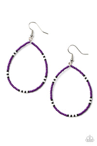 Paparazzi Earring - Keep Up The Good BEADWORK - Purple