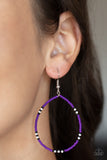 Paparazzi Earring - Keep Up The Good BEADWORK - Purple