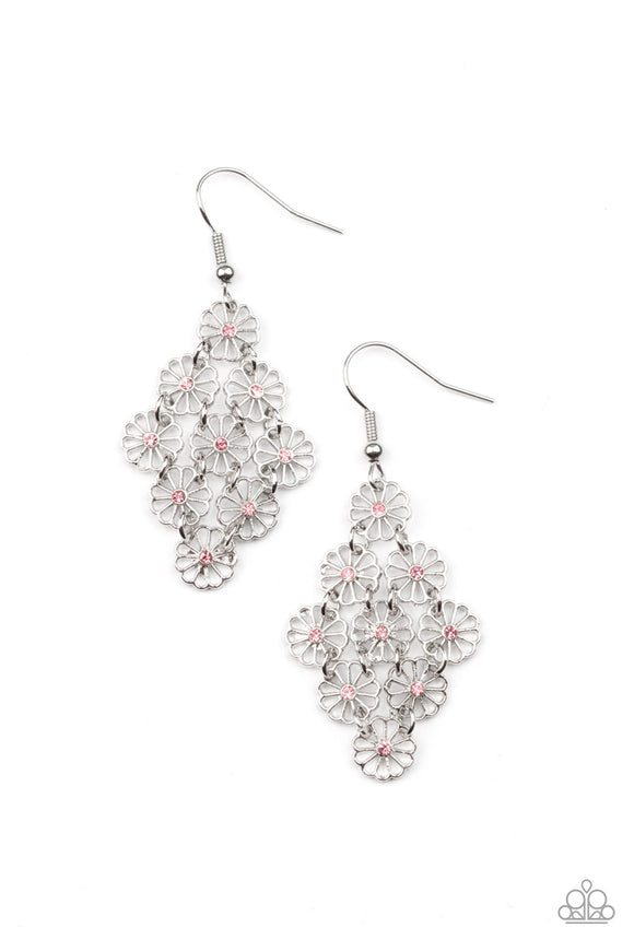 Paparazzi Earring - Bustling Blooms - Pink