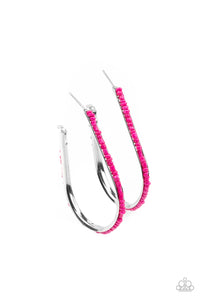 Paparazzi Earring - Beaded Bauble - Pink