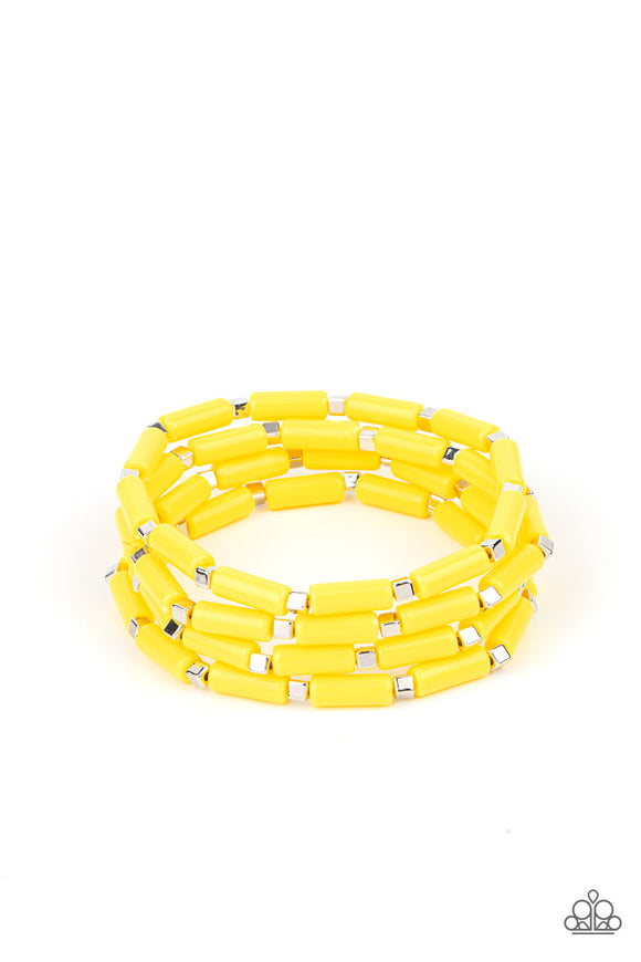 Paparazzi Bracelet - Radiantly Retro - Yellow