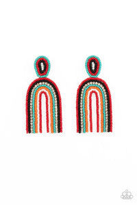 Paparazzi Earring - Rainbow Remedy - Red Multi