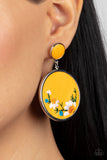 Paparazzi Earring - Embroidered Gardens - Yellow