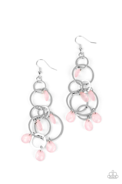 Paparazzi Earring - Dip It GLOW - Pink