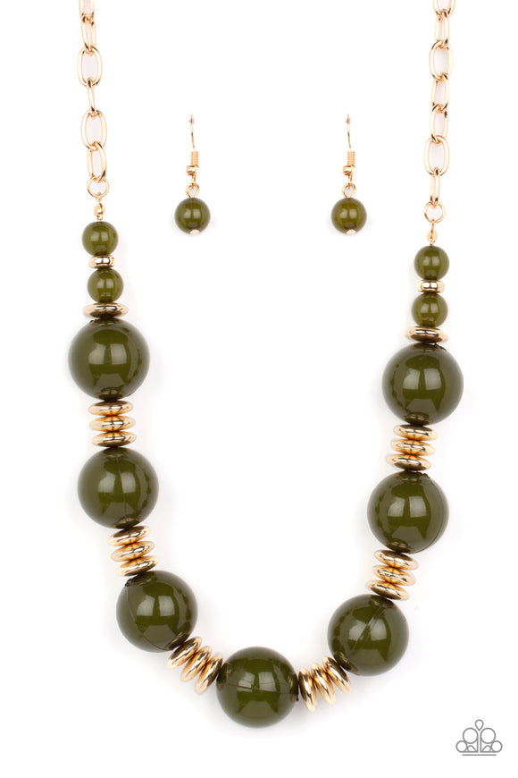 Paparazzi Necklace - Race to the POP - Green