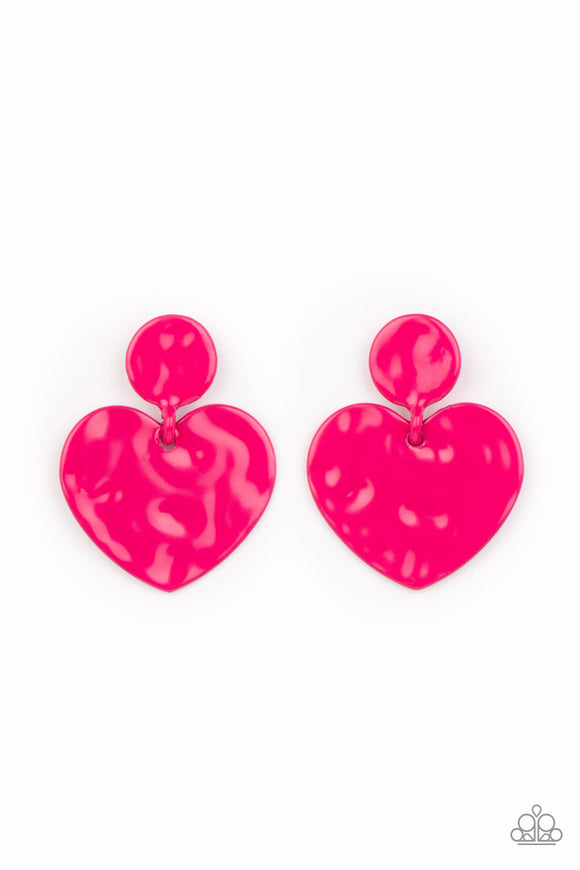 Paparazzi Earring - Just a Little Crush - Pink