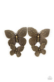 Paparazzi Earring - Blushing Butterflies - Brass