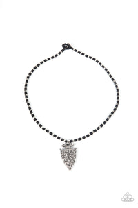 Paparazzi Urban Necklace - Get Your ARROWHEAD in the Game - Black