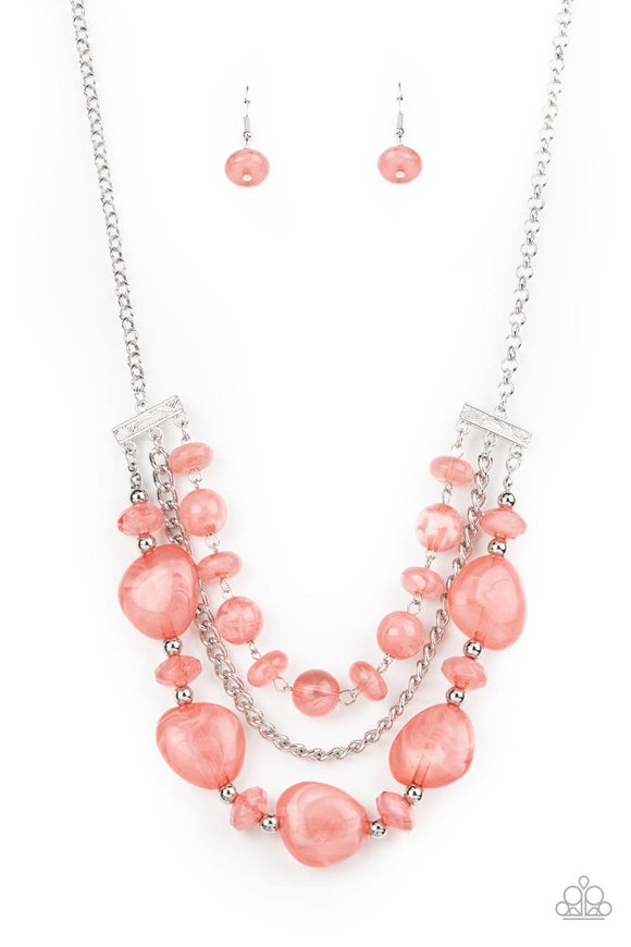 Paparazzi Necklace - Oceanside Service - Pink