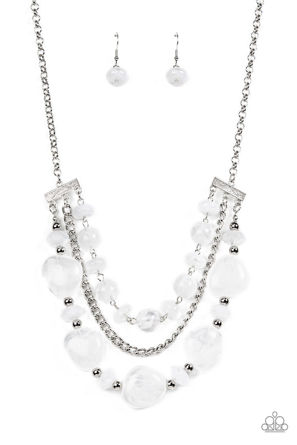 Paparazzi Necklace - Oceanside Service - White