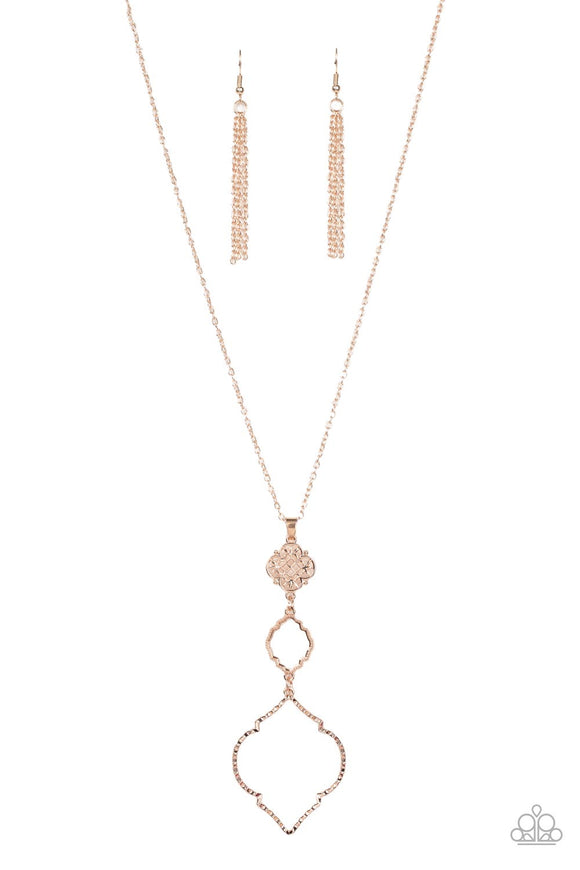 Paparazzi Necklace - Marrakesh Mystery - Rose Gold