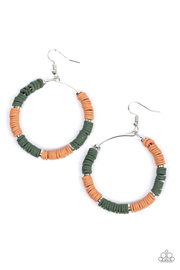 Paparazzi Earring - Skillfully Stacked - Green