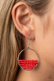 Paparazzi Earring - Head-Over-Horizons - Red