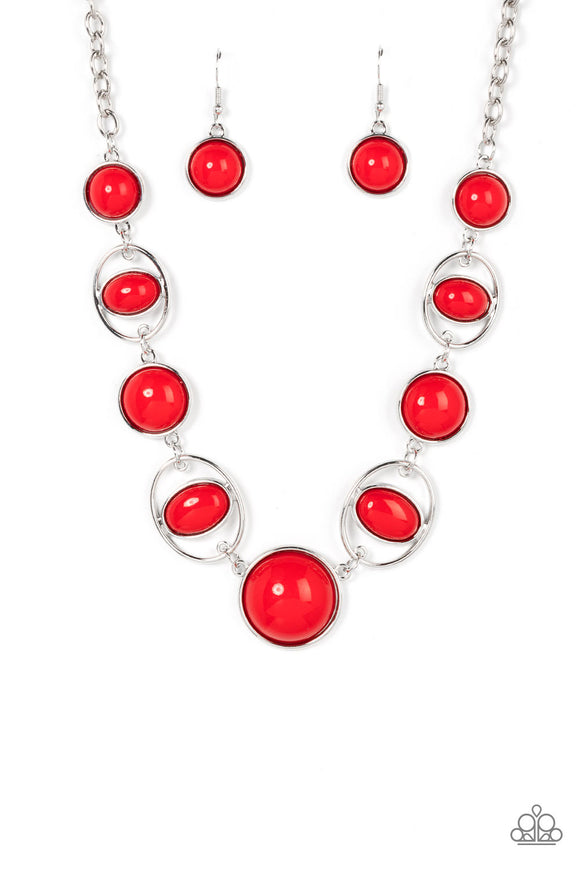 Paparazzi Necklace - Eye of the BEAD-holder - Red