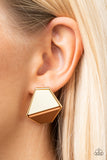 Paparazzi Earring - Generically Geometric - Brown