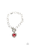 Paparazzi Bracelet - Till DAZZLE Do Us Part - Red Heart