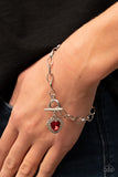 Paparazzi Bracelet - Till DAZZLE Do Us Part - Red Heart