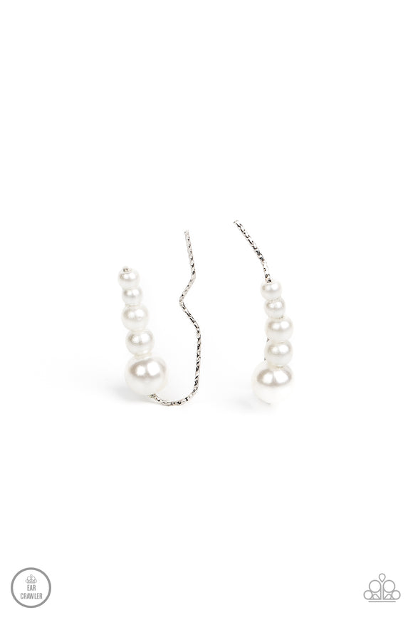 Paparazzi Earring - Dropping into Divine - White