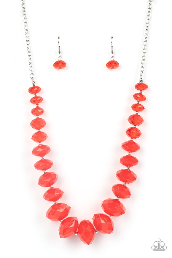 Paparazzi Necklace - Happy-GLOW-Lucky - Red