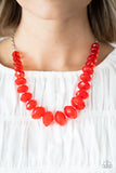 Paparazzi Necklace - Happy-GLOW-Lucky - Red