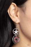 Paparazzi Earring - Liberty and SPARKLE for All - Red
