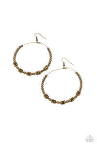 Paparazzi Earring - Simple Synchrony - Brass