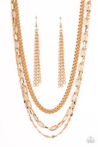 Paparazzi Necklace - Galvanized Grit - Gold