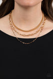 Paparazzi Necklace - Galvanized Grit - Gold