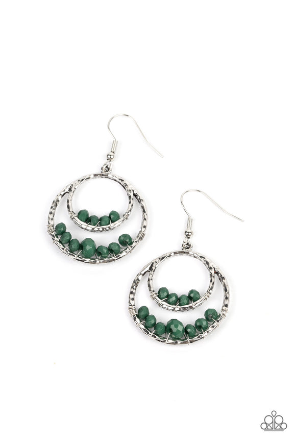 Paparazzi Earring - Bustling Beads - Green