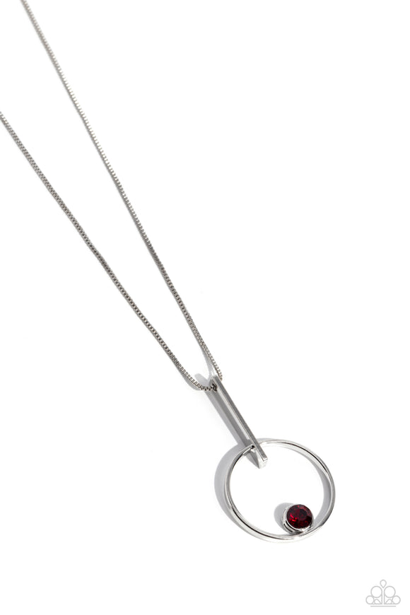 Paparazzi Necklace - Hooped Theory - Red