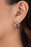 Paparazzi Earring - Triumphantly Textured - Silver Hoop