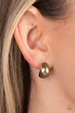 Paparazzi Earring - Burnished Beauty - Brass Hoop