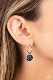 Paparazzi Earring - Subtle Smile - Black Hoop