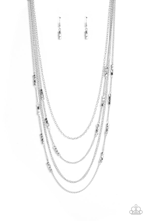Paparazzi Necklace - Metallic Monarch - Silver