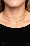 Paparazzi Necklace - Polished Paperclips - Gold Choker