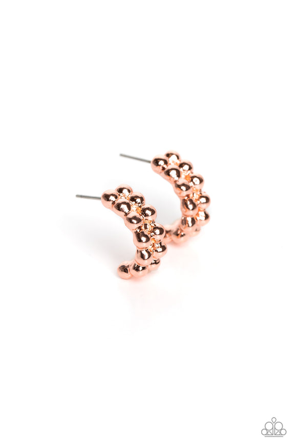 Paparazzi Earring - Bubbling Beauty - Copper